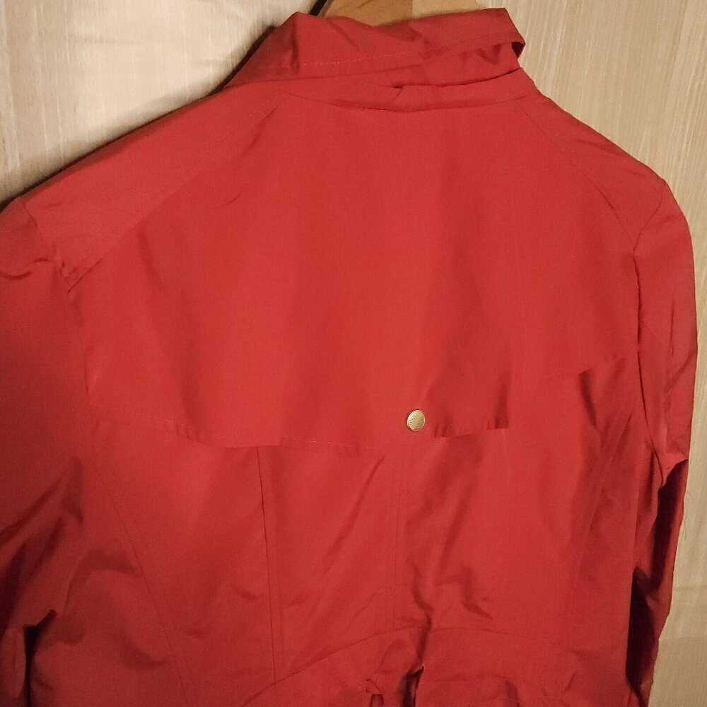 Cole Haan Salmon Pink Long Trench Windbreaker Rain Coat Large - Picture 6 of 11